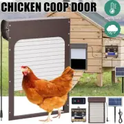 Automatic Chicken Coop Door Solar Powered Opener with Timer Light Sensor Remote