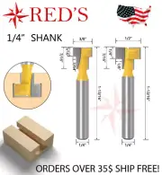 REDS Y72169-4 - 1/2 and 3/8 T Slot Router Bit 2 Bit Set 1/4" Shank