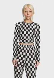 [Daisy Street] Checkered Crop Top
