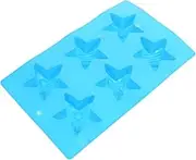 CORHAD Six-Hole Five-Pointed Star Mold Round House Mold Making Soap Bar Mold Soap Mold Kits DIY Candy Mold Biscuit Mold Baking Pan Baking Accessories Bakeware Mastic Gum Blue