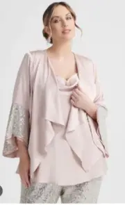 TS TAKING SHAPE plus Sparkle & Shine Sequin Bolero jacket light NWT Size 24 Pink