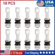 10pcs Stainless Steel Wheel Tire Valve Stems Hight Pressure Bolt in with Caps US