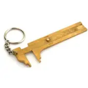 Key Chain Brass Sliding Measuring Gauge Inches & Millimeters Pocket Size