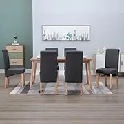 Generic Dining Chairs 6 pcs Grey Fabric,276893