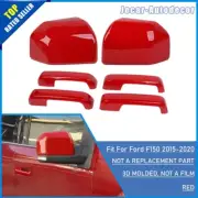 Side Rearview Mirror Trim Cover Door Handle Shell Trim For Ford F150 2015-20 Red (for: Ford)