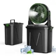 Camping Misting Fan with LED Lantern, 20000mAh Rechargeable Battery Operated ...