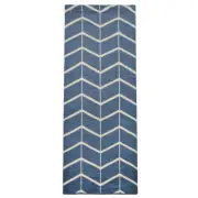 Hand Knotted Wool 2'6''x10' Runner Rug Geometric Blue Beige BBH Homes BBN01052