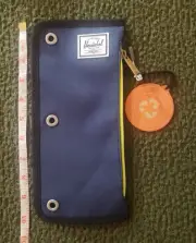 Herschel Supply Co REPURPOSED / PENCIL CASE Blue Neon Yellow Canvas NWT NEW.