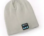 Bluetooth Hat Bluetooth Beanie Hat with Bluetooth 5.0 Built-in Stereo Mic Fit for Outdoor Sports-Grey