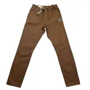 prAna Mojave Pants Mens Sepia Brown Tapered Leg Elastic Waist Belted Size XS
