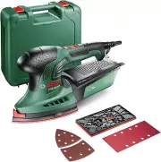 Bosch 200W Dual Orbital Detail Sander Speed 2x80 Grit Sheets PSM 200 AES