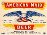 American Maid Beer New Metal Sign: Altoona Brewing Co. Altoona, Pennsylvania