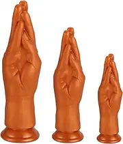SAHOOSAFETY SM Silicone Soft Huge Hand Dildo Big Fist Anal Dildos Fist Anal Dildo Large Butt Plug with Suction Cup G-Spot Penis Sex Toys for Women Men(Gelb,S)