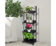 Levede Plant Stand 4 Tiers Outdoor Indoor Metal Flower Pots Rack Garden Shelf