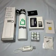 SHIPT h2go 25 oz Stainless Steel Water Bottle Promo GRN/WHT Plus More Swag!