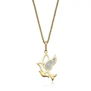 Zamel's 9ct Yellow Gold & Diamond Set Dove Women's Pendant Jewellery