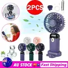 2X Mini Hand-held Fan Portable Folding Desk Fan Cooling USB Rechargeable Cooler