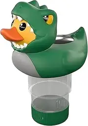 Floating Chlorine Dispenser Pool, Duck Pool Chlorine Floater, Floating Dispenser Chlorine with Solar Light, Hot Tub Chlorines Tablets Holder for Swimming Pools Accessories