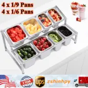 Expandable Spice Rack Stainless Steel Organizer Shelf with Pans Ladles Lids