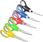 Scissors for Office, 8" Scissors All Purpose Bulk of 5-Pack, Middle School Supp