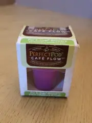 NEW Perfect Pod K73035 Cafe Flow Coffee Pod Refillable Filter Cup Purple Silver