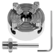 Four-Jaw Wood Lathe Chuck With Wrench and Connecting Rod For Woodworking