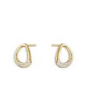 Georg Jensen 18K Yellow Gold Offspring Diamond Open Stud Earrings