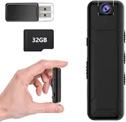Body Camera, UCOCARE 1080P FHD Body Cam with 32GB TF Card, No WiFi or APP Required Spy Camera, Portable 180° Rotating Lens, Wearable for Wearable Camcorder for Cycling, Travel, Outdoor Security