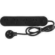 HPM R105BL 2400W 4 Outlet Powerboard 0.9M Lead - Black