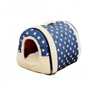 L size Blue Pet Dog House Kennel Soft Igloo Beds Cave Cat Puppy Bed Doggy Warm Cushion Fold
