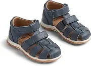 [Wheat] Unisex Children's Closed Sandals Free L Genuine Leather First Walking Shoes