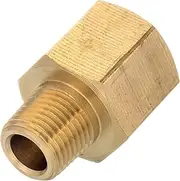 HALLMERS 1/8" NPT Male to 1/4" NPT Female Brass Pipe Fitting Reducer Thread Plumbing Hose, Hex Bushing Threaded Tubing Adapter Coupler, Used to Connect Lines for Air, Water, Fuel, Oil and Gas
