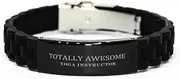 [Generic] Yoga Instructor Totally Awesome Black Glidelock Clasp Bracelet Gifts for Graduation and Holidays, Small, Silver Plated Zinc, Cubic Zirconia