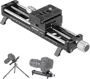 NEEWER 140mm Macro Focusing Rail Slider with 360° Rotation, 4 Directional Locking, Retractable Feet, Acra Type QR Plate, 1/4" & 3/8" Screw for Macro Photography Close Up, GM-MP2