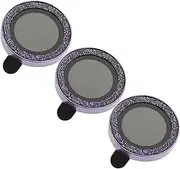 HOOTNEE 3pcs Rhinestone Lens Protector for Pro Scratch Resistant Camera Film Fine Frosted Texture Stylish Phone Accessory Lens Coverage
