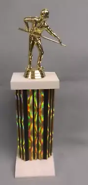 male pool billiards gold/black column weighted base award