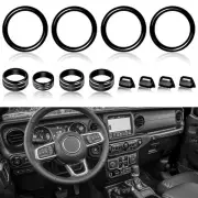 SENSHINE AC Knob Cover Vent Outlet Trim Ring for Jeep Wrangler JL JLU Accesso...