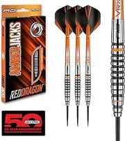 RED DRAGON Amberjack 21g, 22g, 23g, 24g or 25g Tungsten Darts Set with Flights and Stems