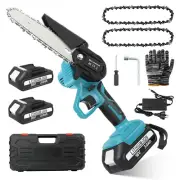 6" Chainsaw Cordless Rechargeable Wood Trimming Cutter Saw Chain Saws Electric
