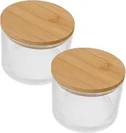 DIYEAH 2Pcs Empty Glass Candle Jars with Lids DIY Tealight Candle Holders for Table Centerpieces Stable Design for Home Decor for Parties and Special Occasions