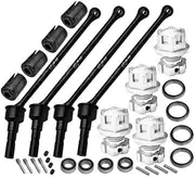 Carbon Steel Front and Rear Extend Cvd Drive Shaft (110mm) with Aluminium 7075 Wheel Lock + Hex Claw for Traxxas 1/10 Maxx with WideMAXX Monster Truck 89086-4 Upgrades - Silver