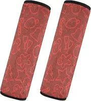 Car Seat Belt Pads Set of 2 Soft Unique Car Seatbelt Shoulder Cover Camera Bag Strap Cover Car Accessories for Adults Child Kids M Christmas Icon Pattern Xmas