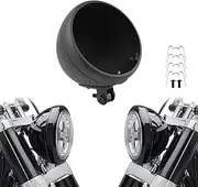 HDBUBALUS Motorcycle 7" Headlight Housing 7 Inch Head Lamp Bucket Fit for Harley Dyna Softail FX Custom Sportster XL