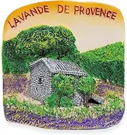 WitnyStore Tiny 2⅜" Routes de la Lavande Lavender Provence France - Miniature Hand Made Resin 3D Europe Tourist Attraction Decorative Refrigerator Fridge Magnets Collectibles Traveler Souvenirs Gifts