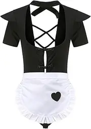 [JINZIJINYU] Sexy Bodysuits Lace Teddy Corset Sexy Uniform Temptation No Need To Take Off The Maid Maid Passion Suit