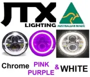 7"Headlights Chrome PURPLE and WHITE Fiat 1000Er X/19 128 127 125 124 Sport
