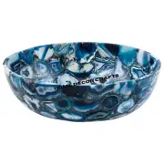 Handcrafted Blue Agate Stone Basin: Custom Elegance for Your Bathroom & Kitchen