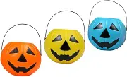 Angoily 3pcs Pumpkin Bucket Candy Box Pumpkin Pail Candy Pail Indoor Cauldron Jack Trick or Treat Bucket Basket Trick or Treat Basket Holders Mini Halloween Round Mold Pvc