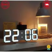 3D LED Digital Alarm Clock with Time, Date, Temperature Display, Wall Mountable