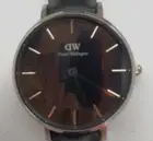 NEW Daniel Wellington Classic Petite Ashfield Stainless Steel Black Leather
